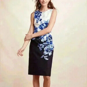 Anthropologie Maeve Vanda Sheath Sleeveless fitted Floral Dress SIZE 2